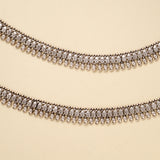 Classic Temple Heavy Silver Antique Anklet