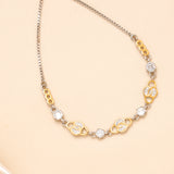 Two Tone Interlocked Circle Silver Bracelet