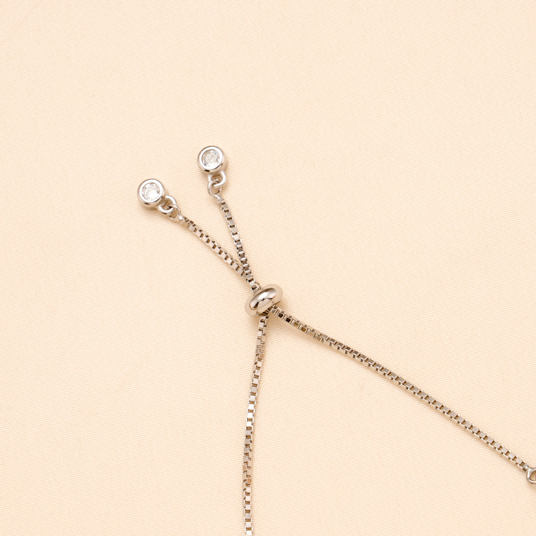 Two Tone Interlocked Circle Silver Bracelet
