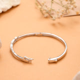 Crystal Linear Flower Silver Kada