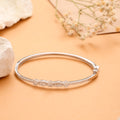 Crystal Linear Flower Silver Kada
