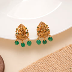 Lord Vinayagar Emeralds Bead Drops Earring