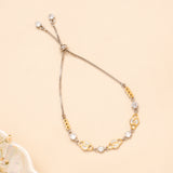 Two Tone Interlocked Circle Silver Bracelet