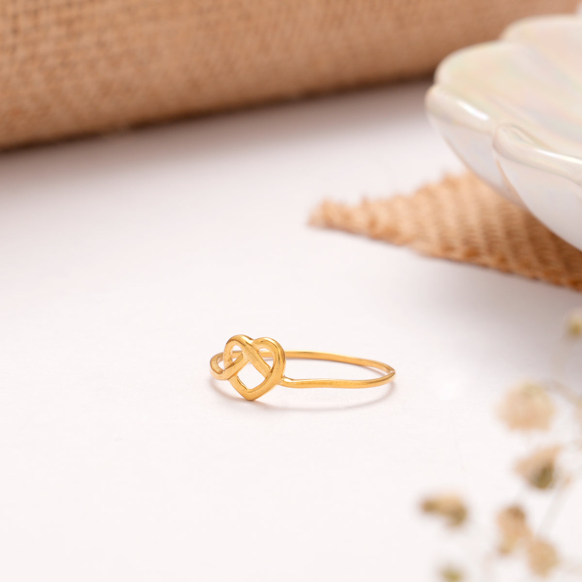 Infinity Heart Loop Golden Ring