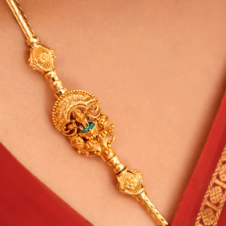 Vintage Lakshmi Design Golden Mugappu Chain