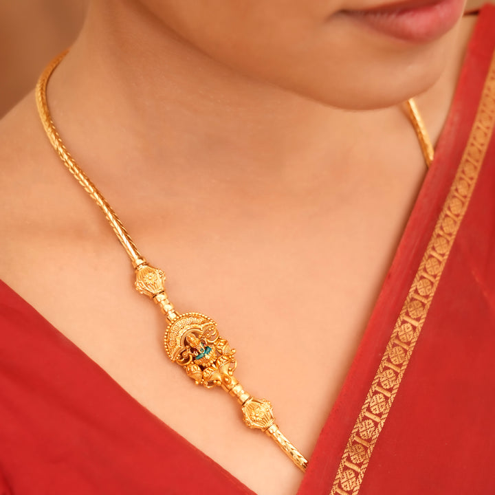 Vintage Lakshmi Design Golden Mugappu Chain
