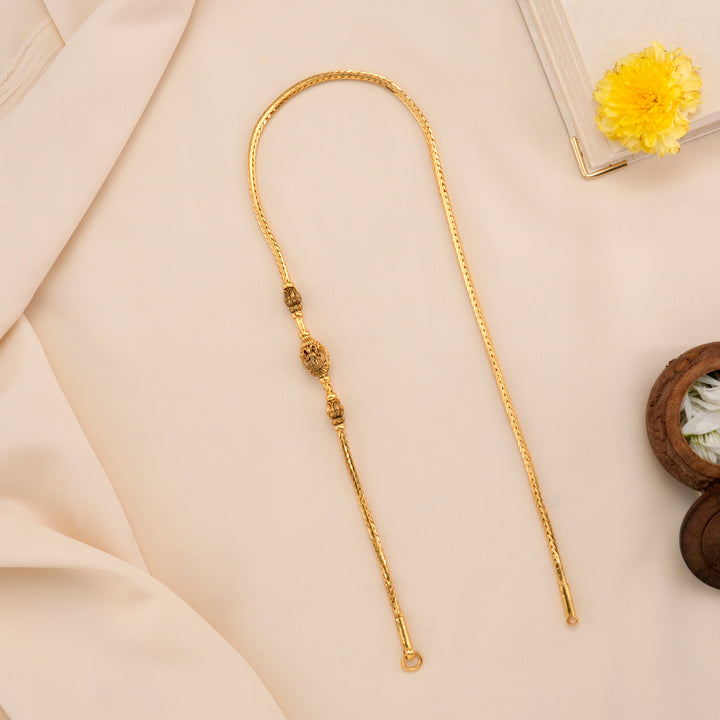 Antique Gaja Lakshmi Silver Mugappu Chain