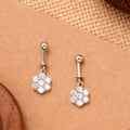 Blossom Pattern White Stone Silver Koppu