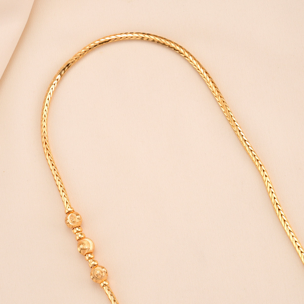 Nagas Triple Bead Golden Mugappu Chain
