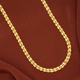 Modern Oval Solid Pattern Gold Chain