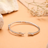 Crystal Circle White Stone Silver Kada