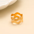 Wavy Pattern Textured Gold Ring