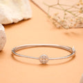 Crystal Circle White Stone Silver Kada