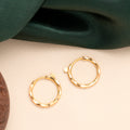 Hammered Finish Gold Hoop Earrings