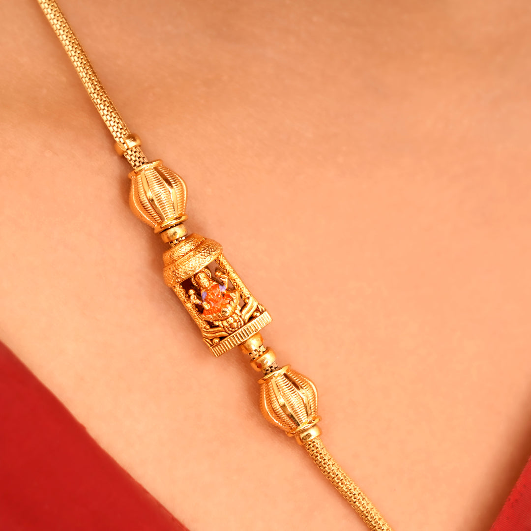 Spiritual Golden Lakshmi Design Mugappu Chain