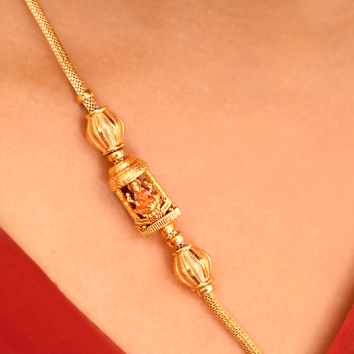 Spiritual Golden Lakshmi Design Mugappu Chain