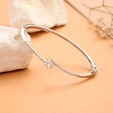 Classic Curl White Stone Silver Kada