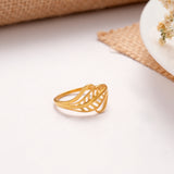 Golden Feather Leaf Casting Ring