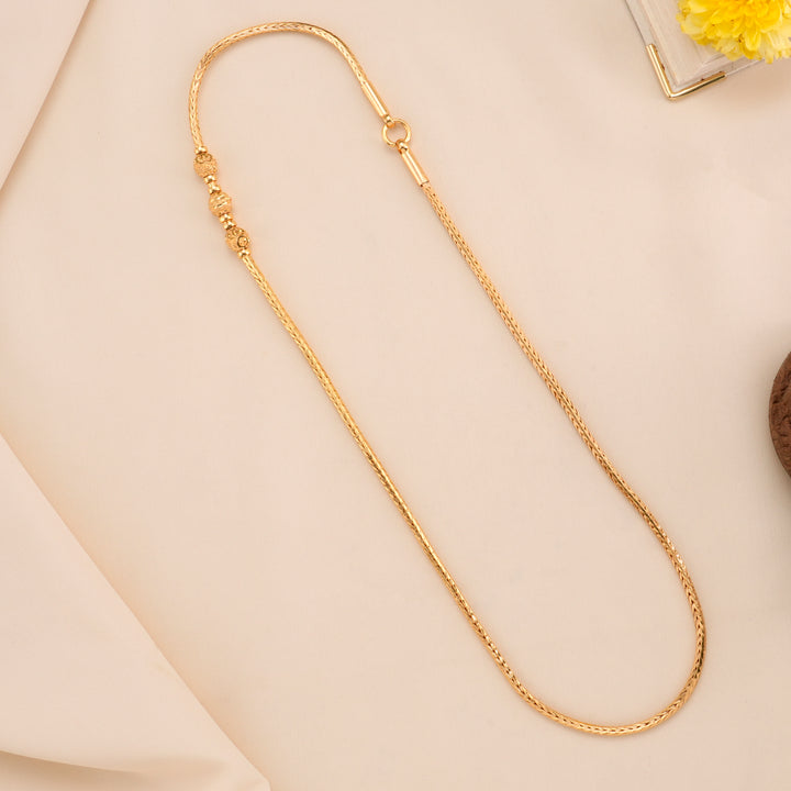 Radiant Balls Design Silver Mugappu Chain