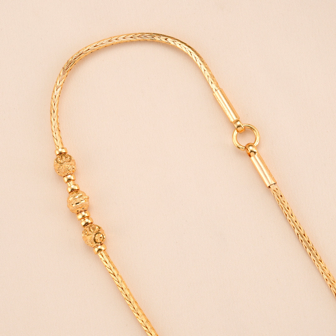 Radiant Balls Design Silver Mugappu Chain