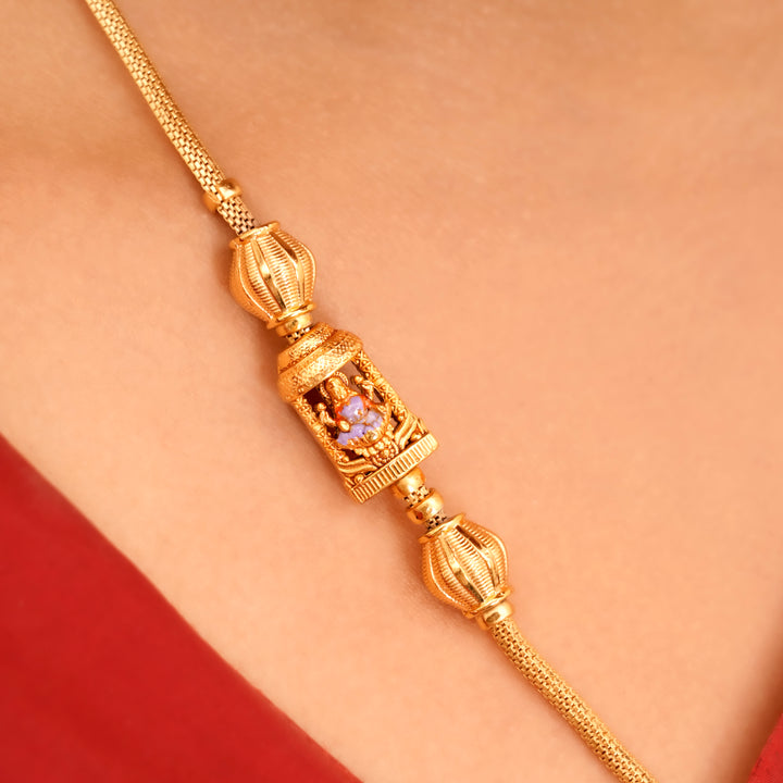 Spiritual Golden Lakshmi Design Mugappu Chain