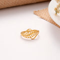 Golden Feather Leaf Casting Ring