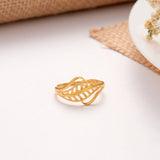 Golden Feather Leaf Casting Ring