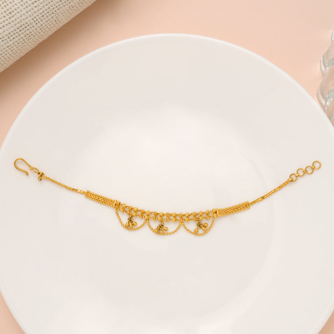 Traditional Gold Chain Drops Bracelet for Women