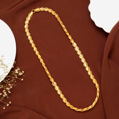 Traditional Leaf Design Gold Chain for Men