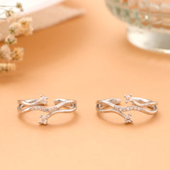 Silver Solaris Radiant Swirl Toe Ring