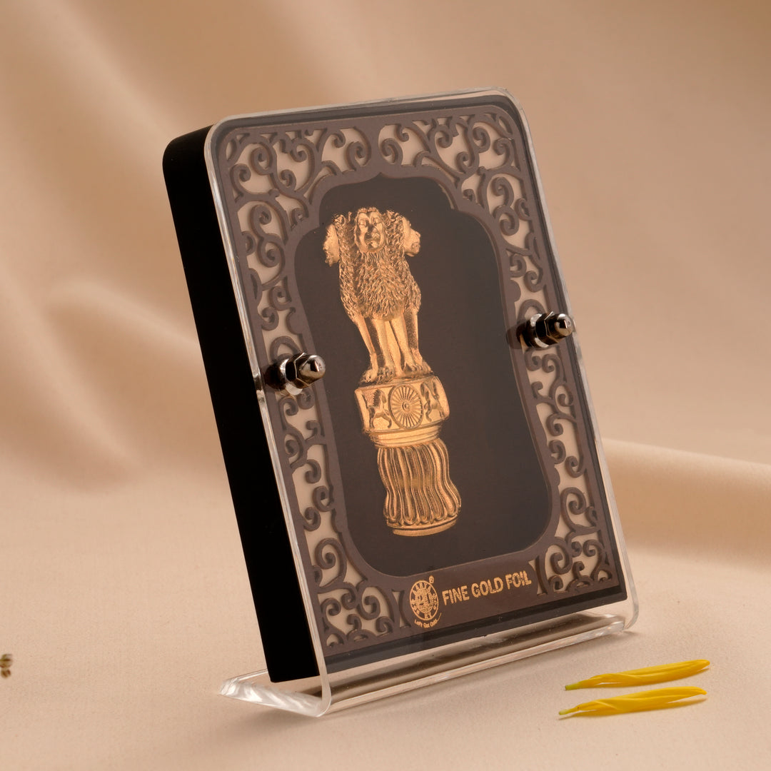 Ashoka Pillar Fine Gold Frame