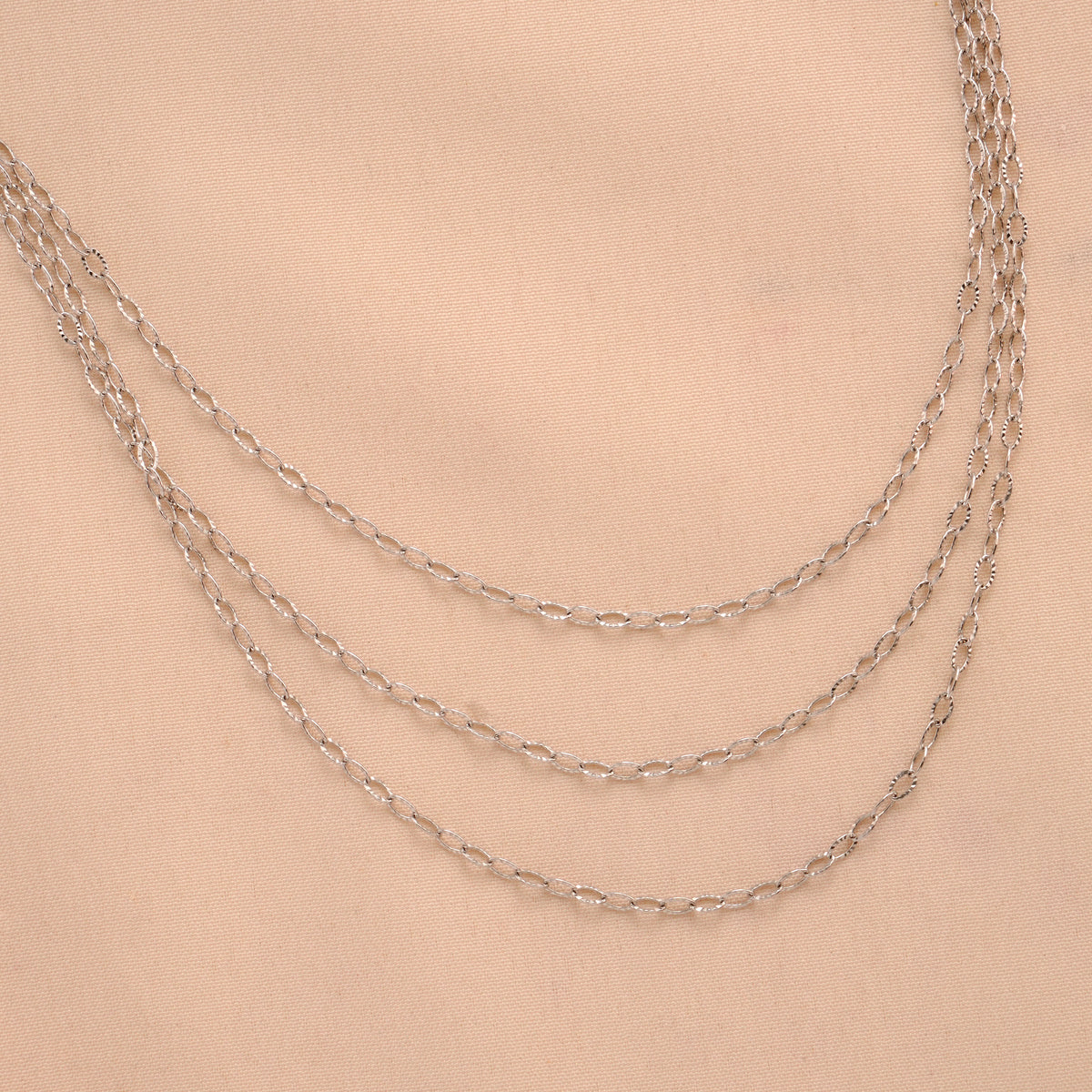 Radiant Triple Layer Silver Chain