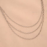 Radiant Triple Layer Silver Chain