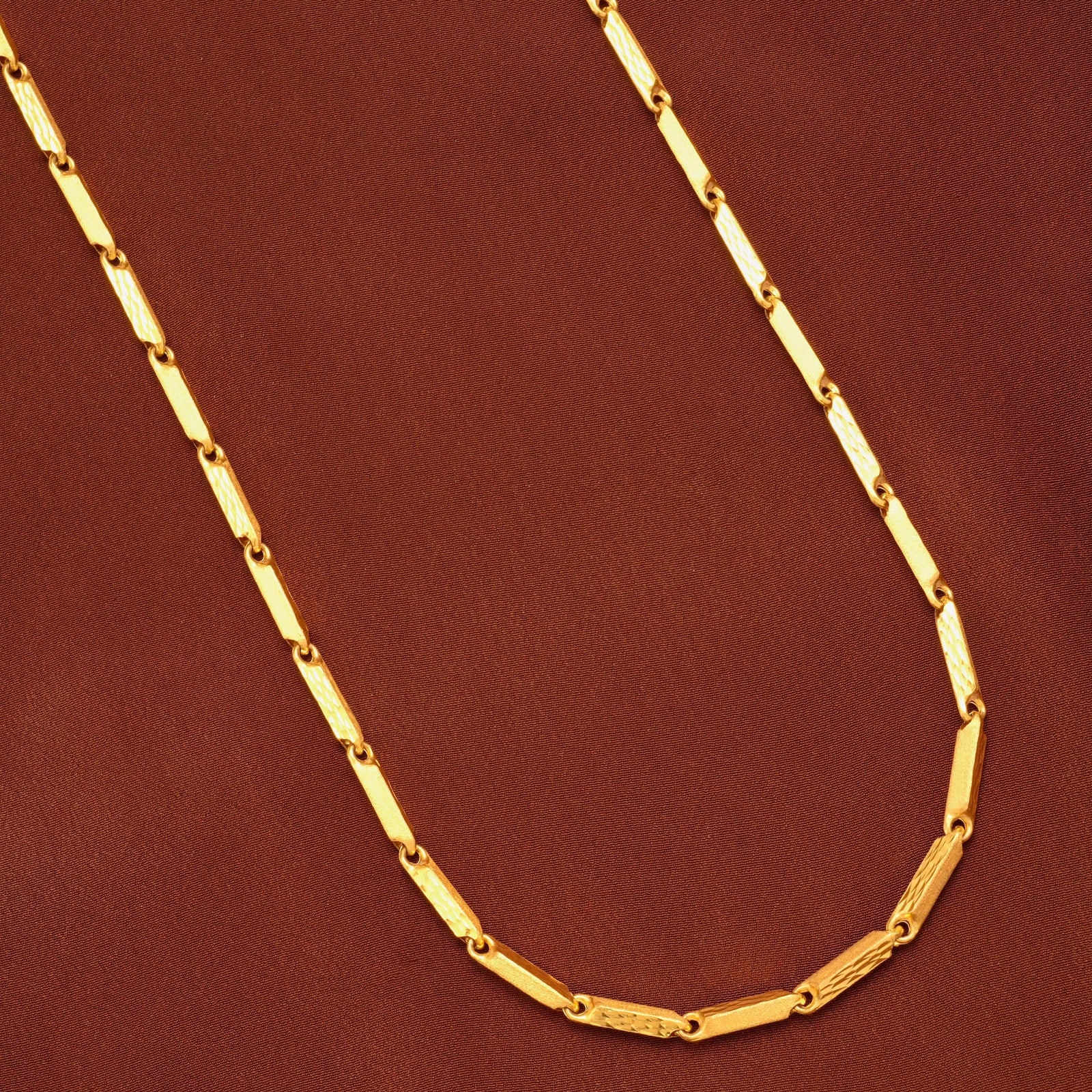 Classic Pipe Link Gold Chain for Men