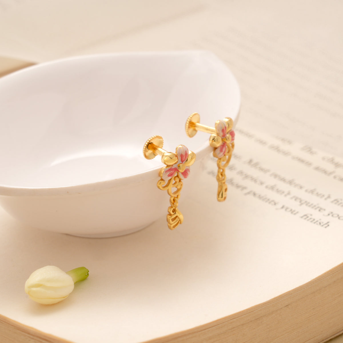 Sweet Blossom Flower Golden Earring
