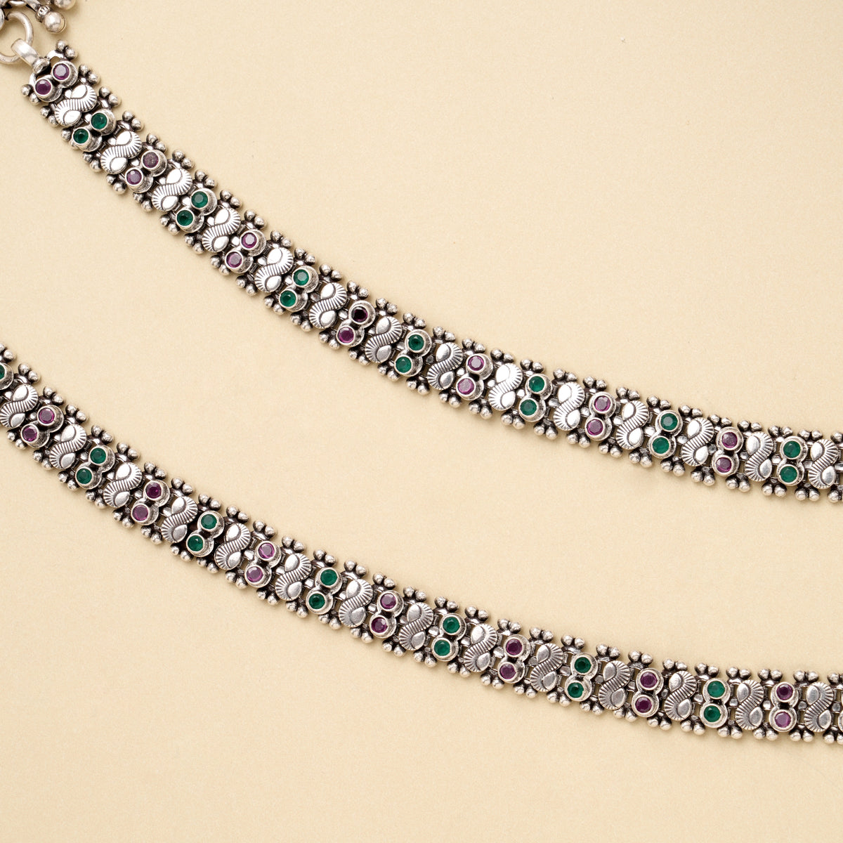 Antique Silver Parrot Drop Anklet