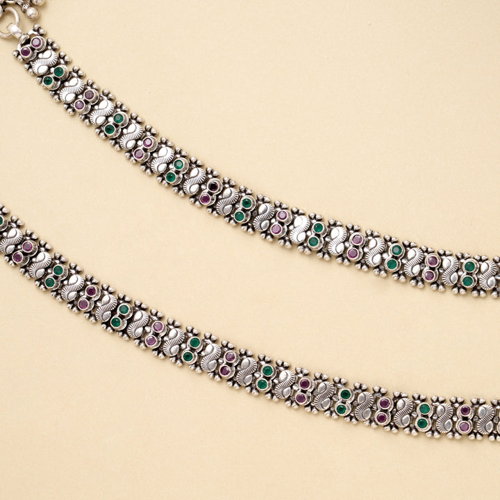 Antique Silver Parrot Drop Anklet