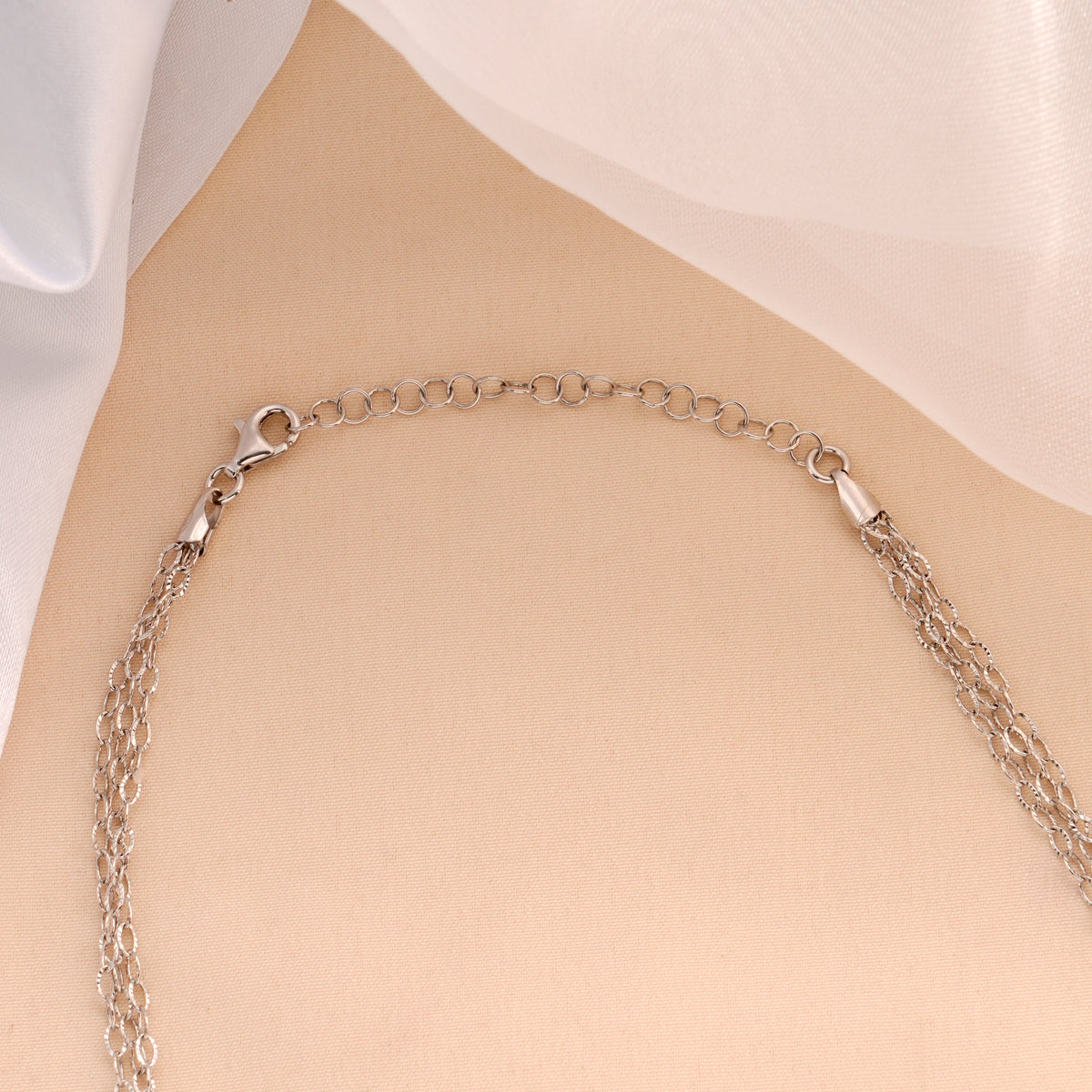 Radiant Triple Layer Silver Chain