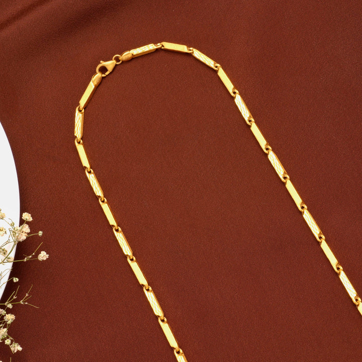 Classic Pipe Link Gold Chain for Men