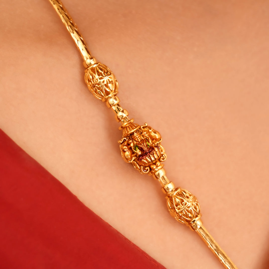 Divine Lakshmi Elephant Golden Mugappu Chain