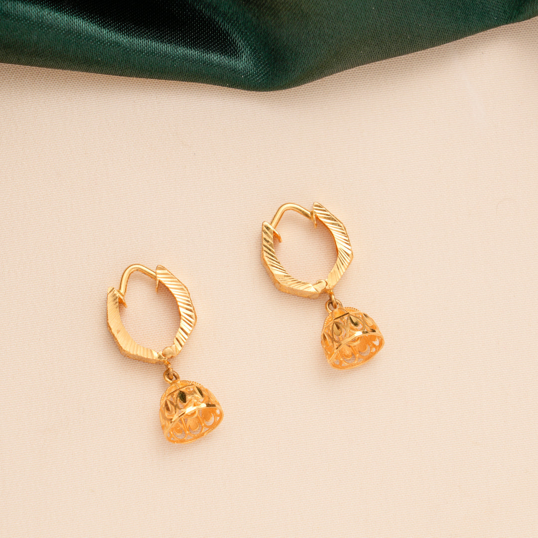 Mini Jhumka Drop Gold Hoop Earrings