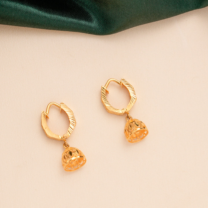 Mini Jhumka Drop Gold Hoop Earrings