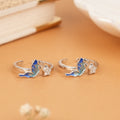 Fancy Dual Blue Butterfly Stone Star Silver Toe Ring