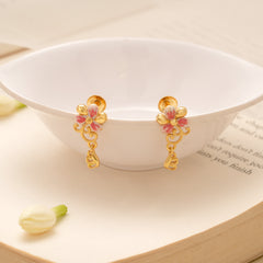 Sweet Blossom Flower Golden Earring