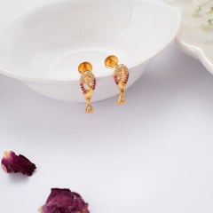 Stylish Swirl Golden Dangle Drop Earring