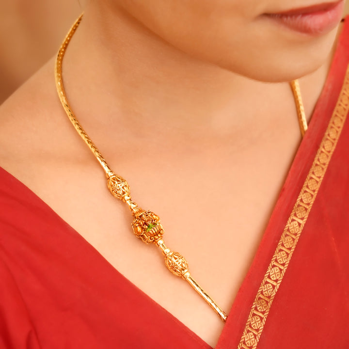 Divine Lakshmi Elephant Golden Mugappu Chain