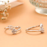 Blossom Charm Silver Toe Ring