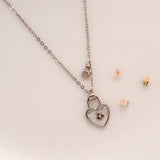 Heart Silver Lock Pendant Chain