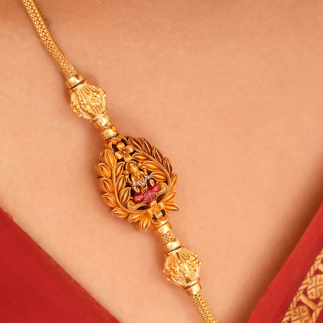 Floral Leaf Design Lakshmi Mugappu Chain