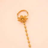 Gold Floral Balls Hath Phool Bracelet with Rings
